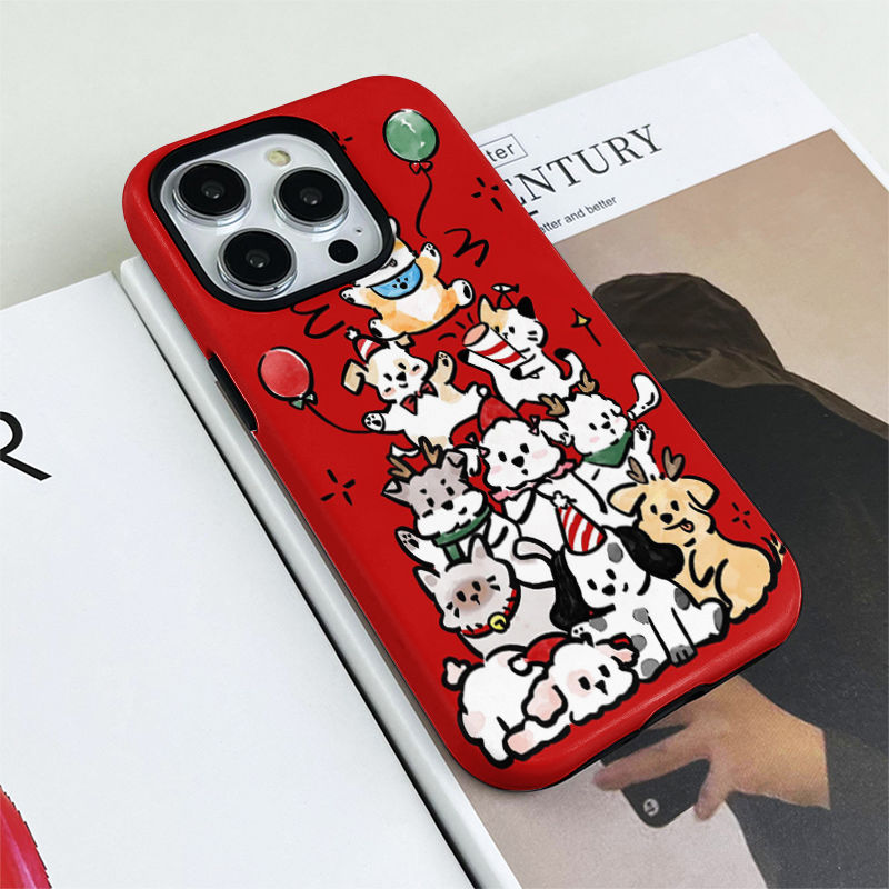 杂技猫咪适用苹果15手机壳iPhone13大孔14plus防摔12promax二合一