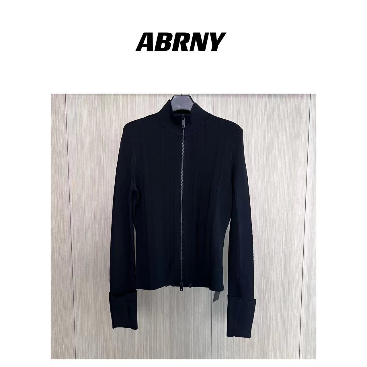 ABRNY【秋分】初秋镂空外套垫肩简约秋冬百搭休闲宽松时尚高领秋季