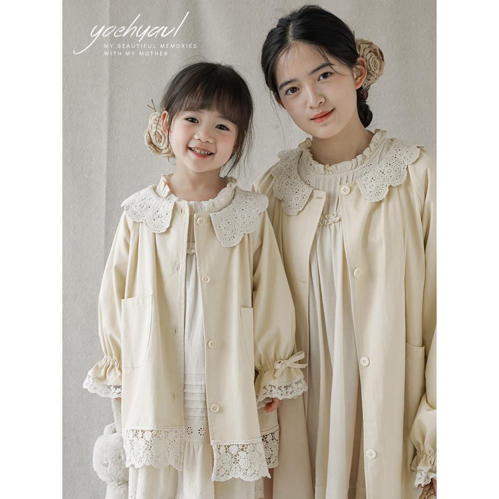 YOEHYAUL/幼悠风禾尽起秋季时尚百搭女童亲子风衣外套Q3279 Q3348