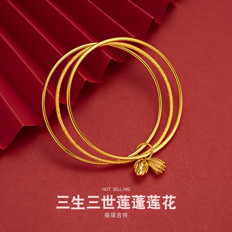 【天天仓直发】SHIBAILI诗百丽古法三生三世莲蓬莲子手镯