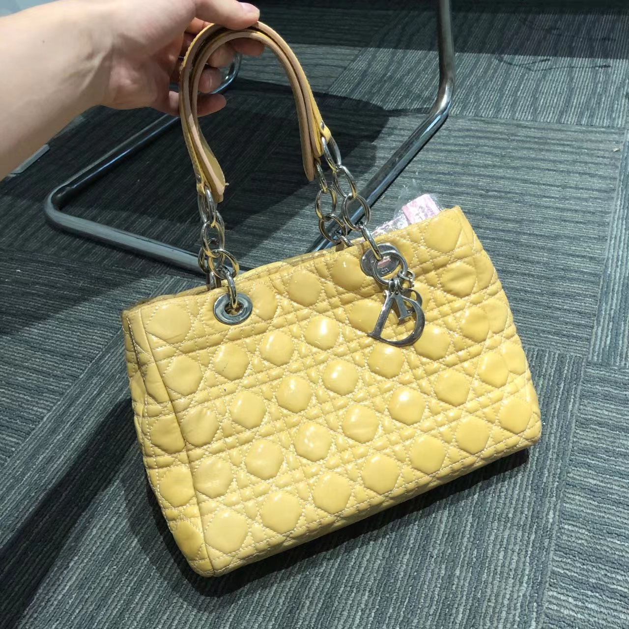 95新 Dior/迪奥 Dior黄色手提包/5057353/jjj