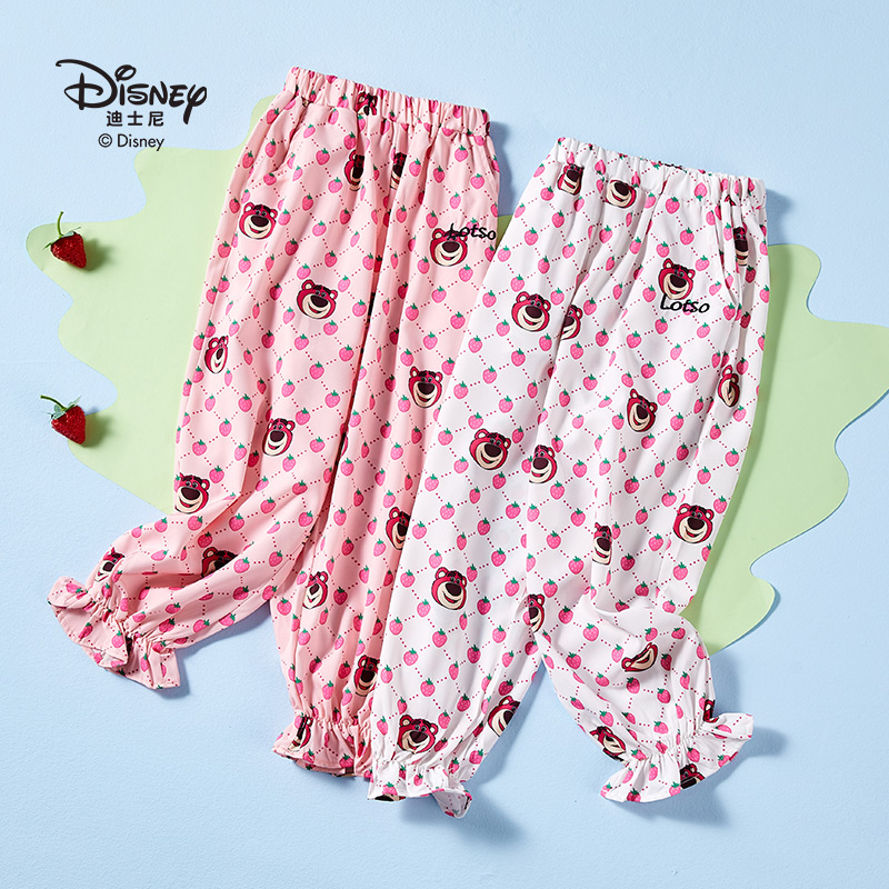 Disney/迪士尼夏季女童可爱草莓熊薄款休闲裤101