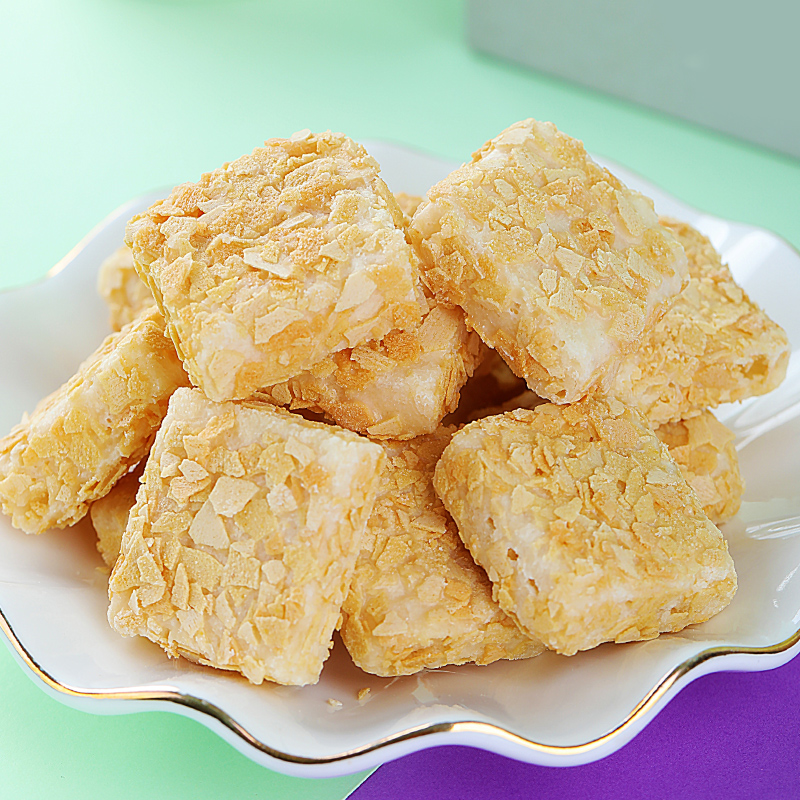 【9.9元100包】牛奶味燕麦酥独立包装网红膨化零食小饼干休闲食品