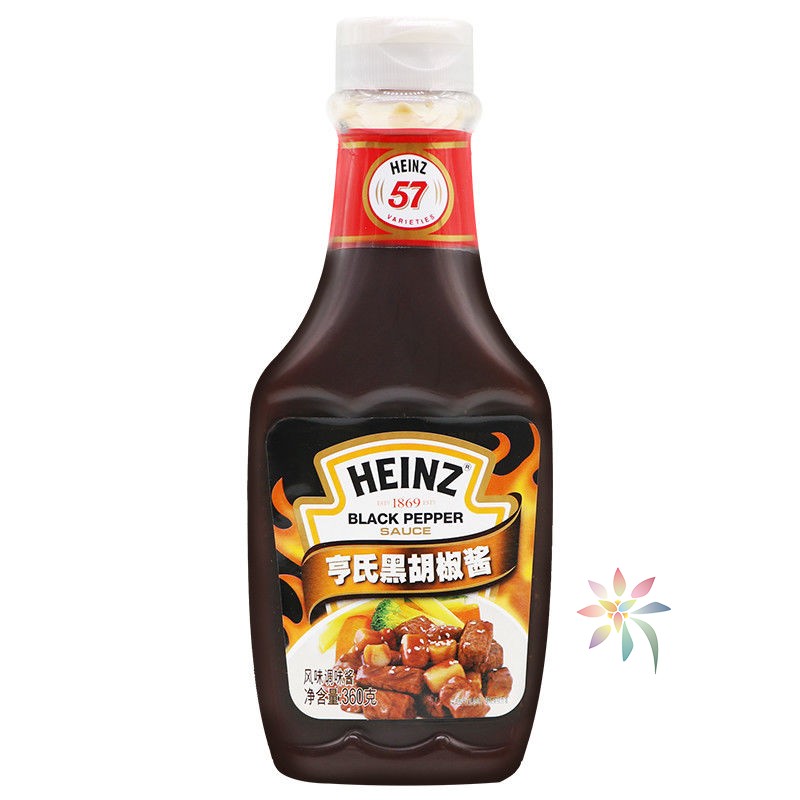 意大利面酱亨氏黑胡椒酱360g黑椒汁黑胡椒拌面酱西餐/0lb蔬菜组合