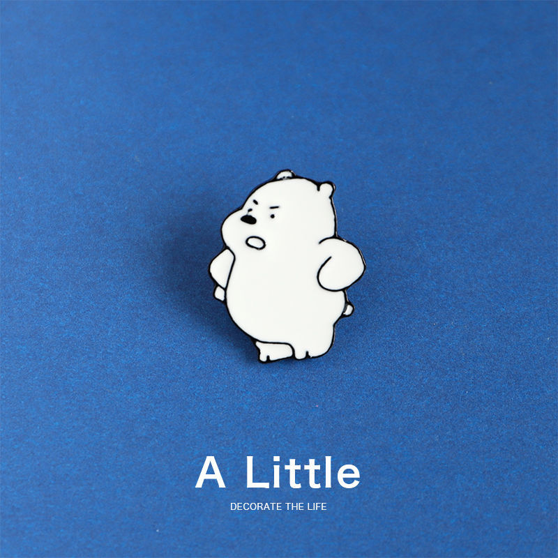 A Little小熊情侣胸针可爱日系卡通金属徽章别针衣服包包装饰礼物