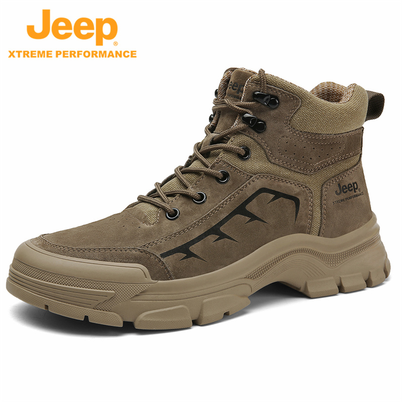 JEEP/吉普2023秋冬款男鞋百搭靴耐磨徒步靴登山鞋中帮潮流马丁靴