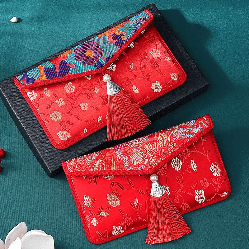 锦缎刺绣红包2023新款结婚专用婚礼喜包大号万元红包袋订婚改口费