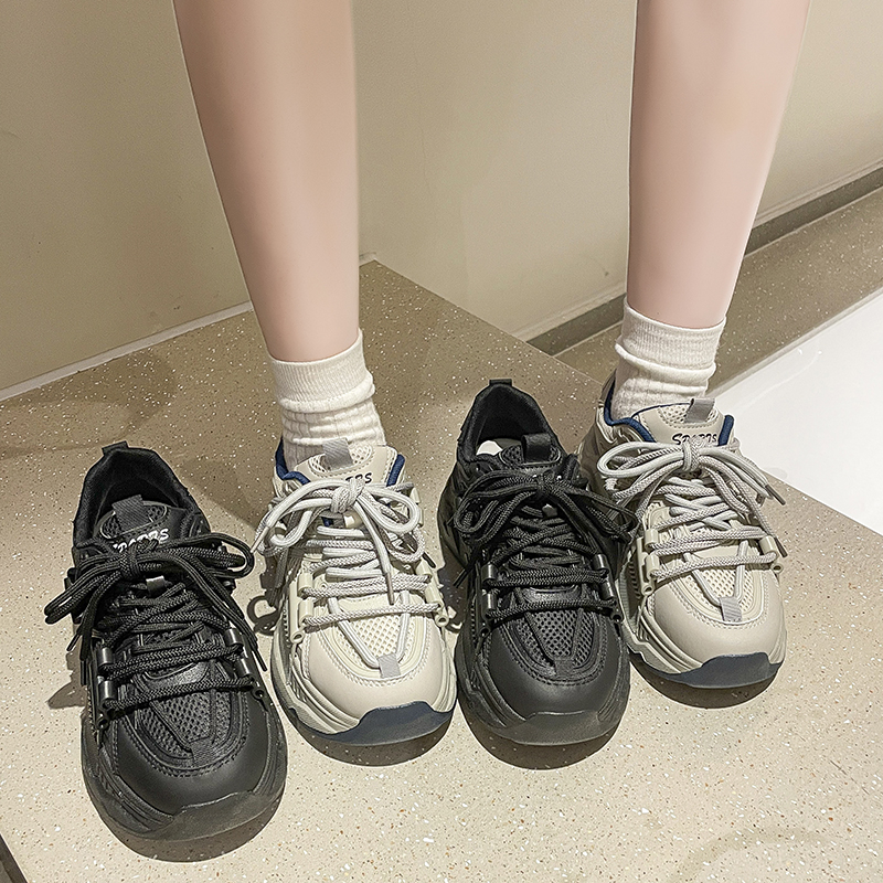回力瑞显脚小老爹鞋女款2023秋季新款秋季百搭厚底休闲透气运动鞋