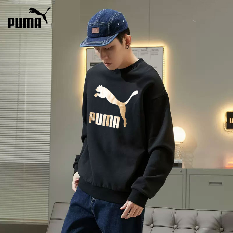 【精选】PUMA彪马卫衣男装2023秋冬新款运动服圆领金标套头衫531367