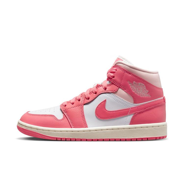 Nike/耐克aj1 MID女子中帮草莓熊粉红配色复古篮球鞋BQ6472-186