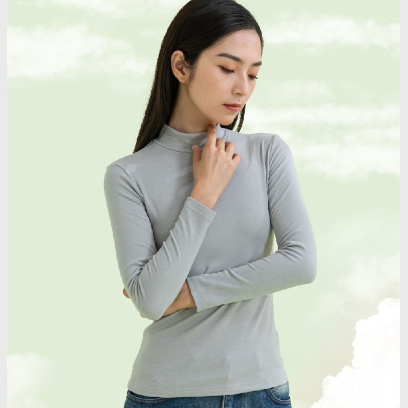 2366 时尚女生半高领内搭修身贴肤打底衫柔软舒适