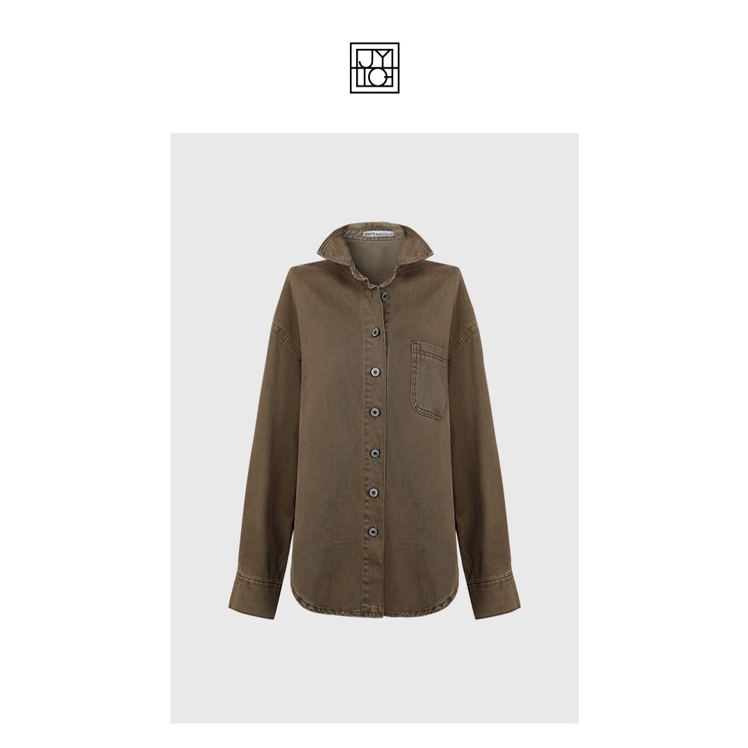 JiaoyeKequer 【可可森林】时尚复古牛仔衬衫 CZ-306CS-AZ65073WC
