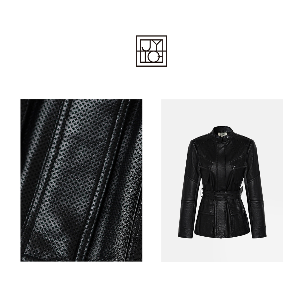 JiaoyeKequer【猎装超模】’羊皮革‘ 帅气短外套 CZ-308PY-NHS13095