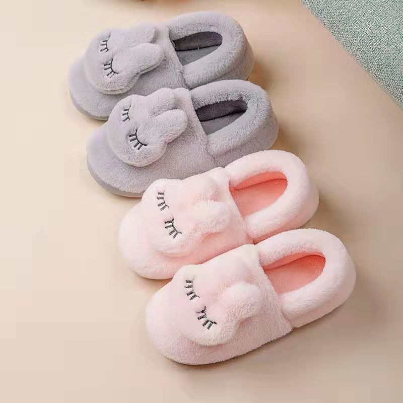 q福利棉拖鞋女家居包跟室内情侣厚底棉鞋月子鞋冬天毛绒拖鞋家用