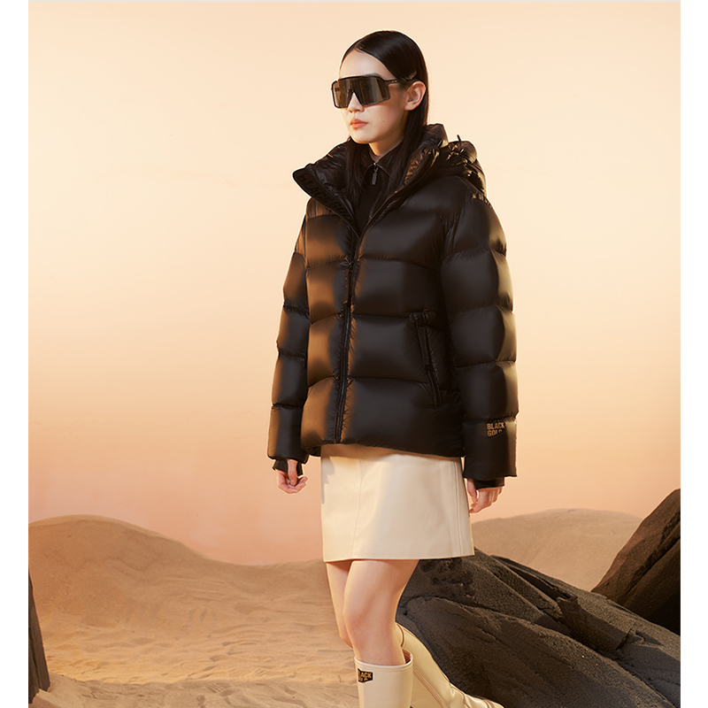 【黑金羽绒服短款】加厚白鸭绒羽绒服秋冬2023气质女生短款保暖外