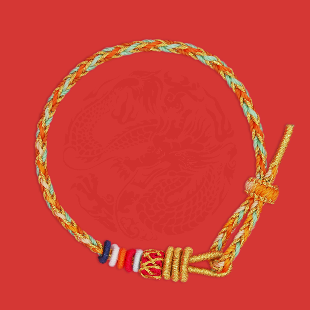 非金属手链 【乐天时】创意国潮新年手工编织素款手绳（可调节）情侣