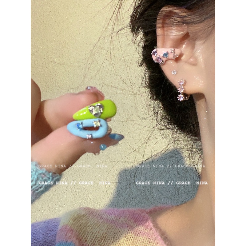 青春日记~多彩绚丽可爱耳骨夹轻奢气质耳夹女无