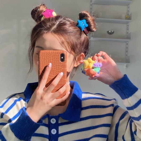 可爱立体星星发绳少女心糖果色发圈头绳扎