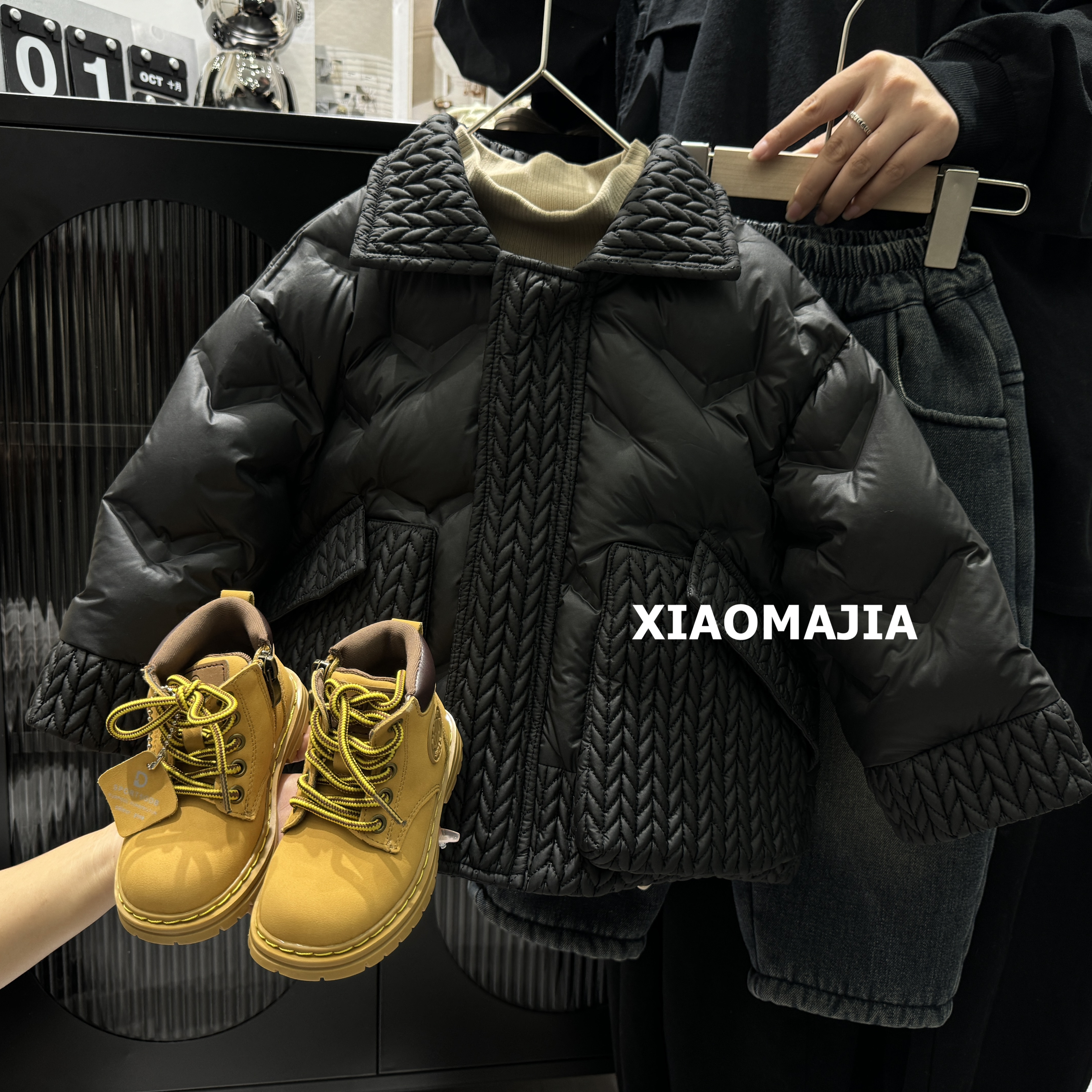 现货-儿童90白鸭绒绒羽绒服冬季保暖时尚男童女童冬款【D-9776】