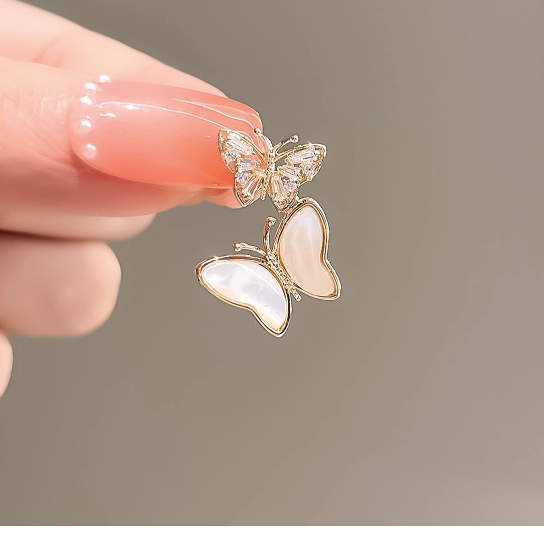 合金胸针 双飞蝴蝶胸针防走光扣别针可爱日系固定衣服开衫西服配