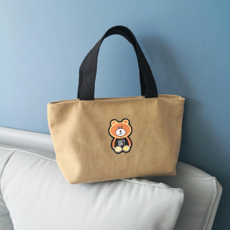 新款小手提包帆布包女士上班上学手拎便当饭盒收纳妈咪迷你布袋