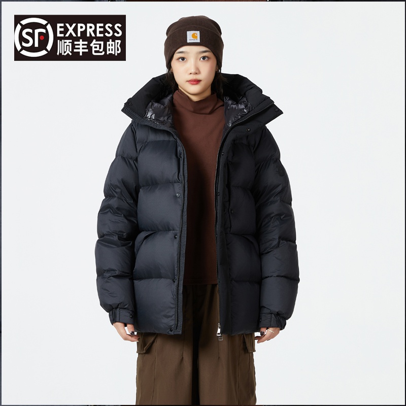 蒙口安冬季短款白搭鹅绒羽绒服男经典高端潮牌宽松高街情侣外套女