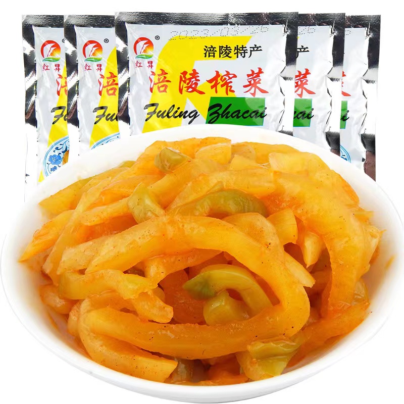 正宗涪陵榨菜丝咸菜50g一袋榨菜丝一包下饭菜开袋即食腌菜