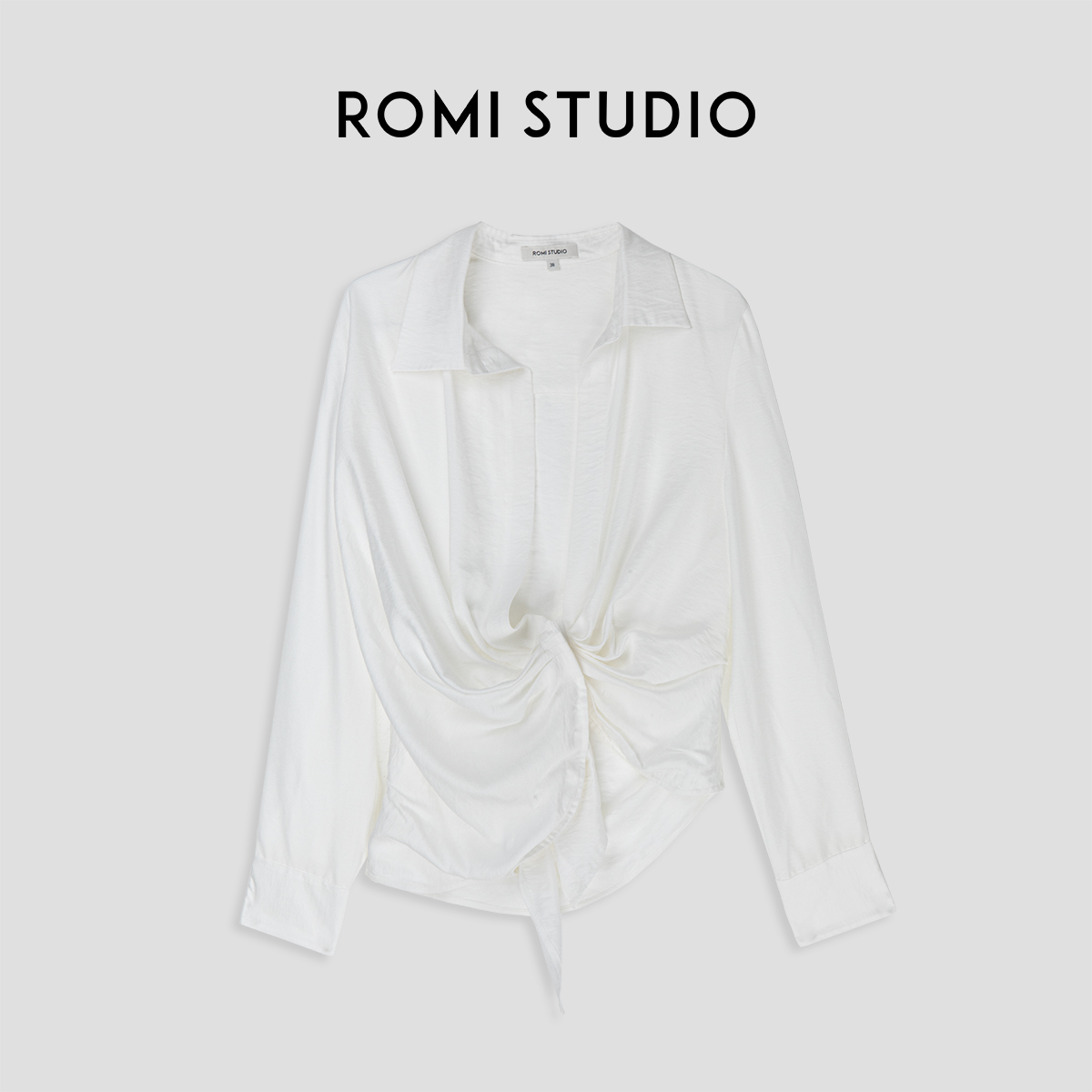 ROMI STUDIO【高定系列】复古白百搭长袖休闲防晒开衫衬衣 T3123
