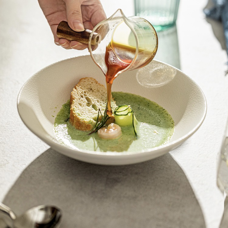 釉下彩磨砂黑白日式拌面盘深盘