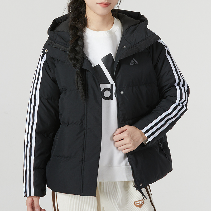 【奥莱特惠】阿迪达斯连帽羽绒服女秋冬新款时尚休闲保暖运动外套