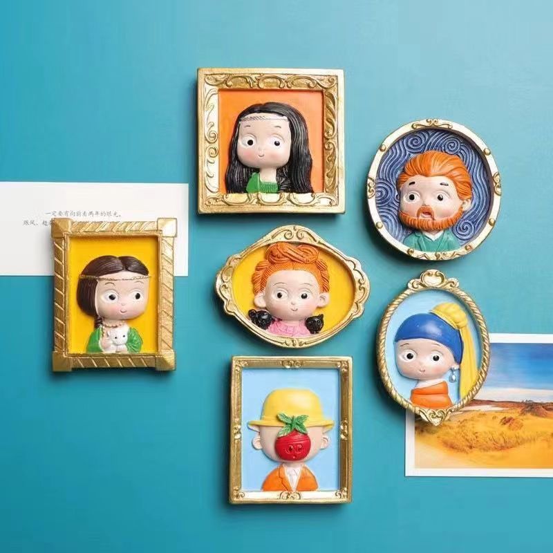 世界名画填色石膏娃娃涂鸦幼儿园亲子活动学生摆地摊创业解压神器