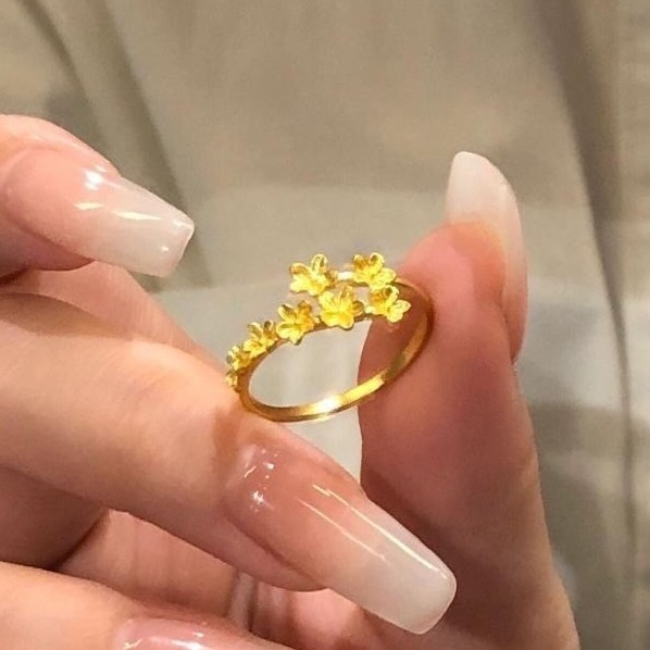 铜合金戒指 有钱花戒指甜美小众指环轻奢百搭气质花朵复古宫廷风