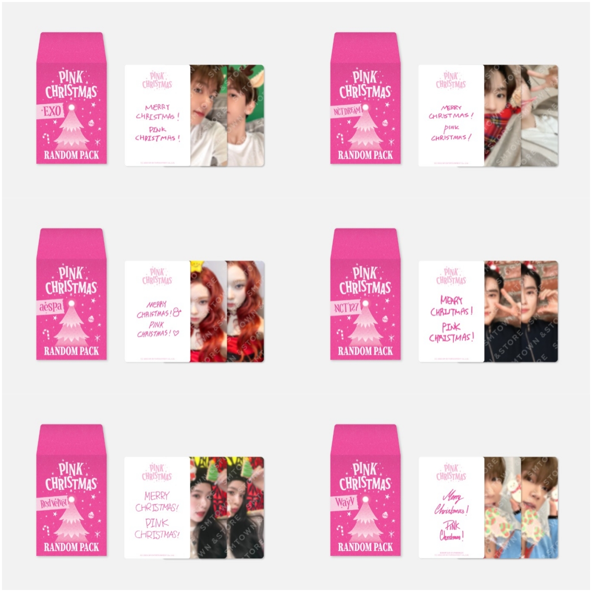 【爱豆】2023 SMTOWN pink  圣诞随机卡包 周边 卡牌