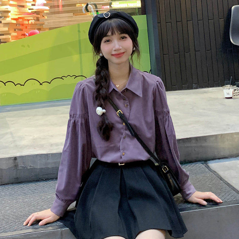 慕兔【浪漫情怀】时尚休闲长袖衬衫女2023年秋季新款小众百搭上衣