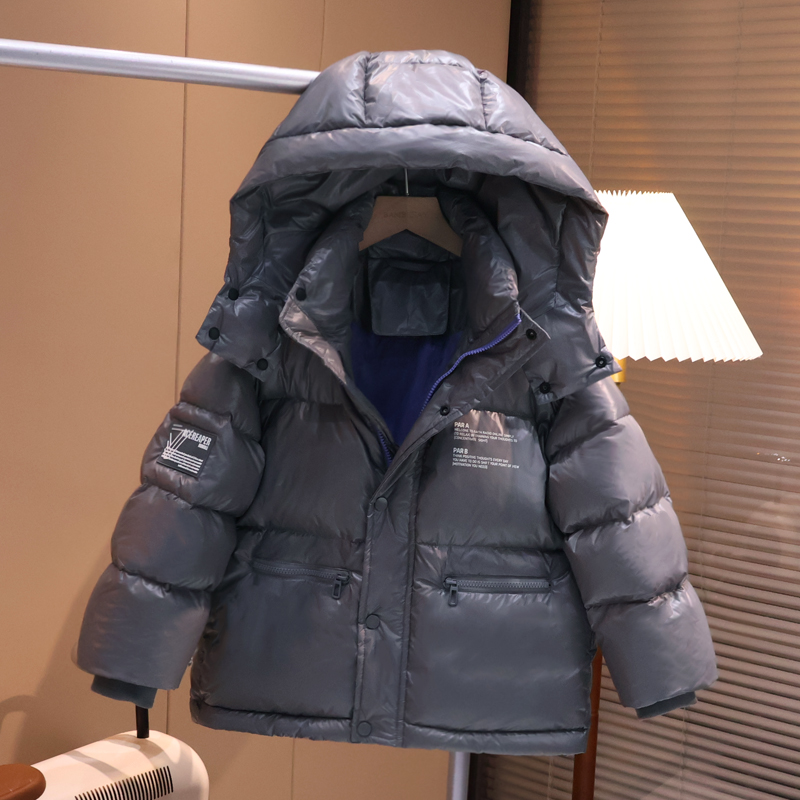 现货【轻奢羽绒服】男童经典连帽90白鸭绒2023冬装亲子装保暖C1437