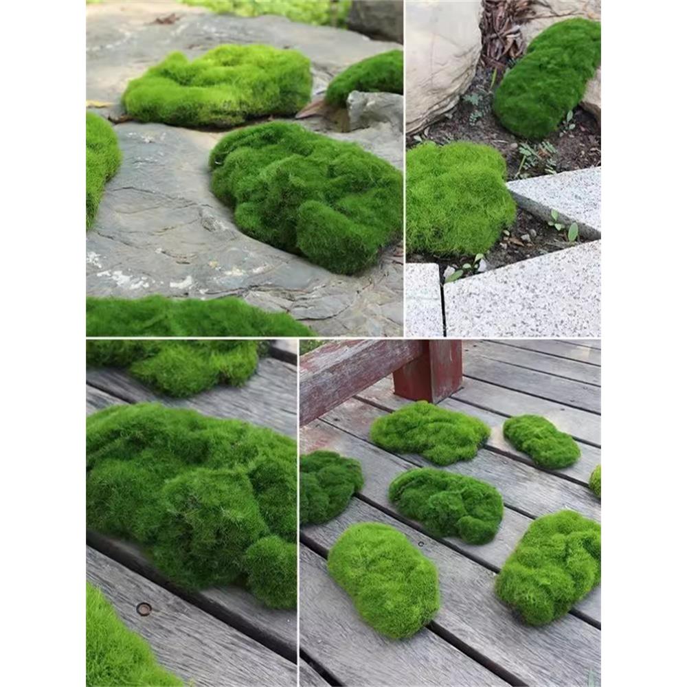 苔藓皮苔藓块青苔植绒摆件软装造景假山草皮草坪毛石头仿真苔藓块