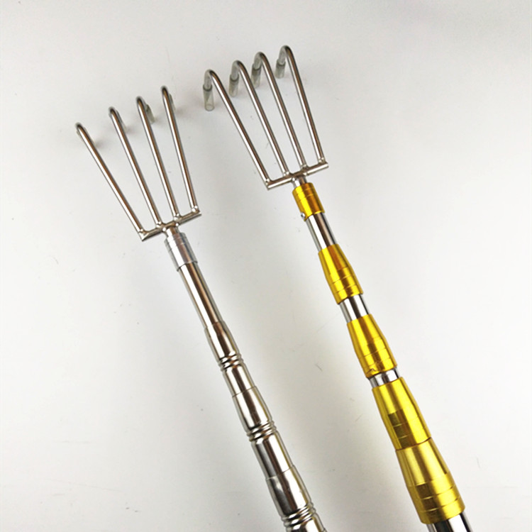钓鱼水草耙子搂草除捞水草神器赶海小耙子不锈钢伸缩杆搭钩挖海滩