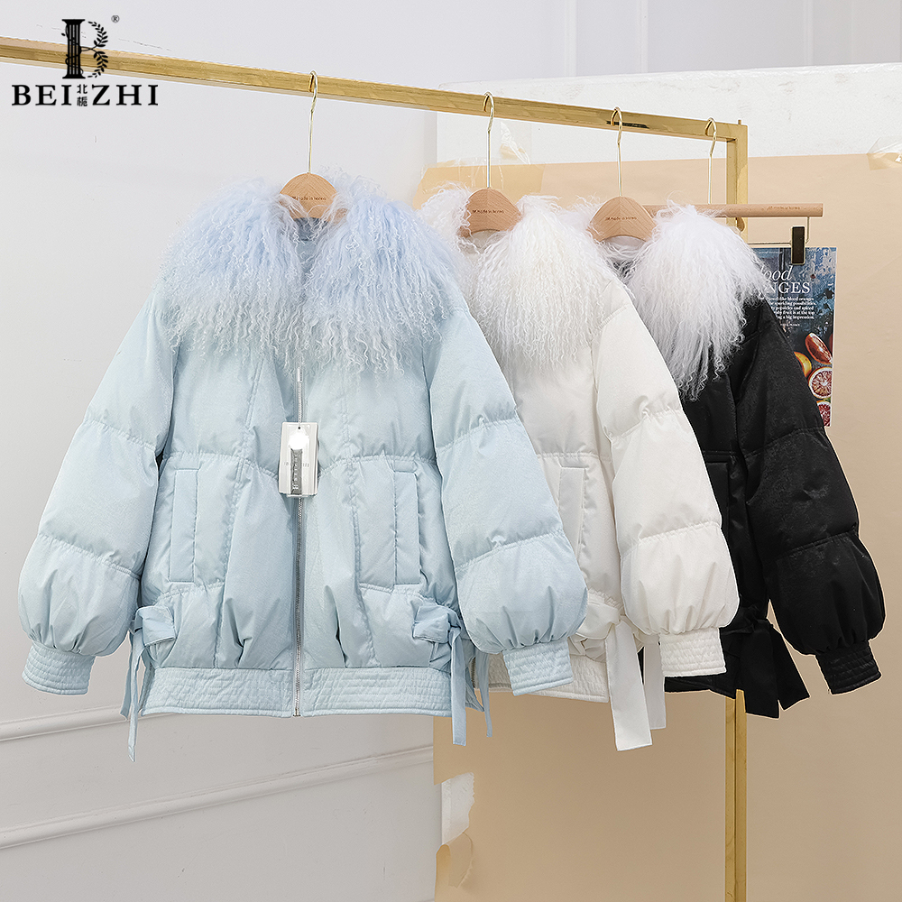 【北栀】大毛领蝴蝶结羽绒服592967