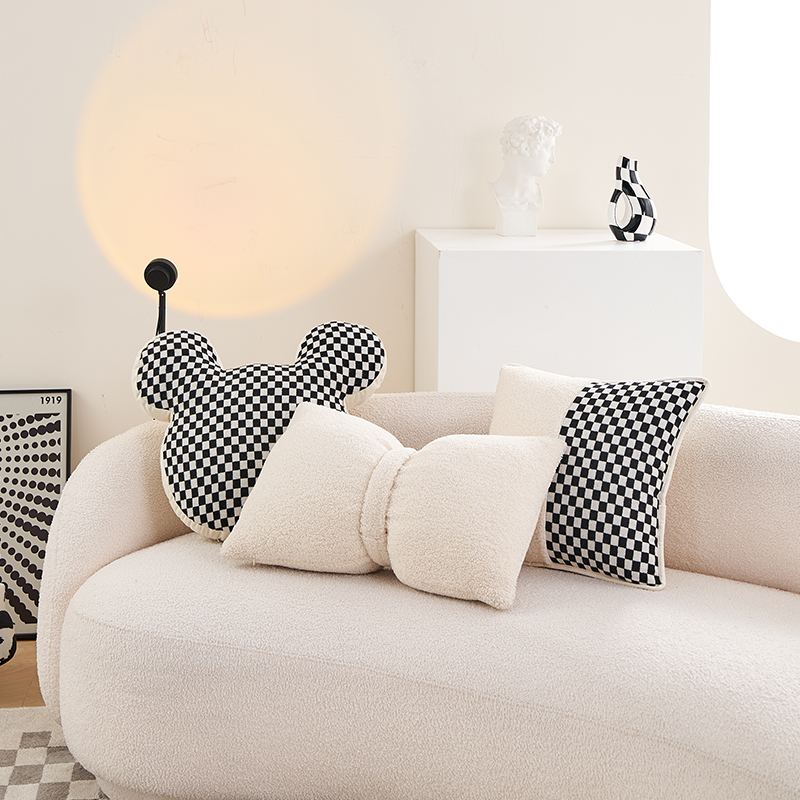 Z 现代简约高级三只装组合ins风抱枕轻奢沙发千鸟格加厚含芯民宿