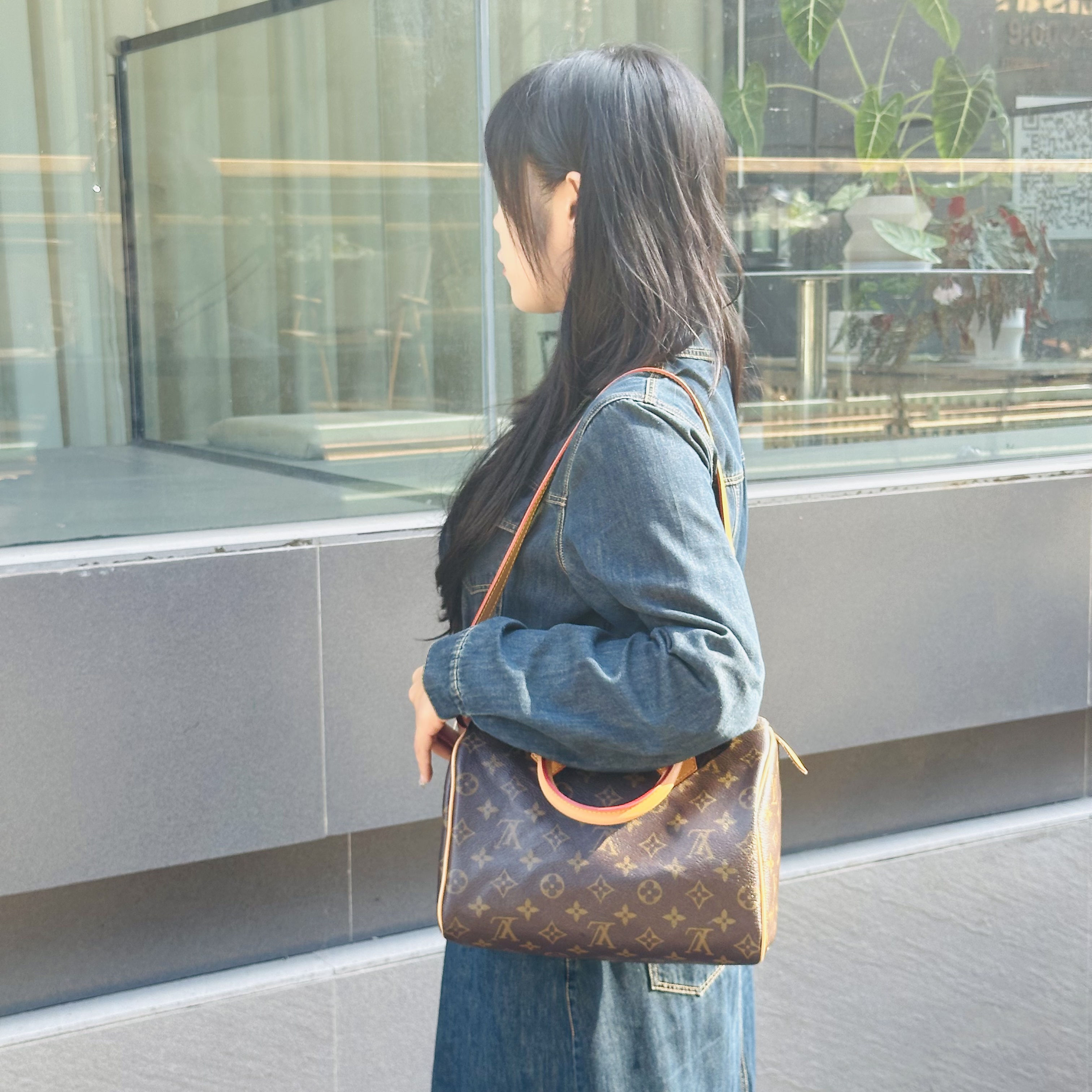 95新 LouisVuitton/路易威登 【豆儿】 speedy25枕头包