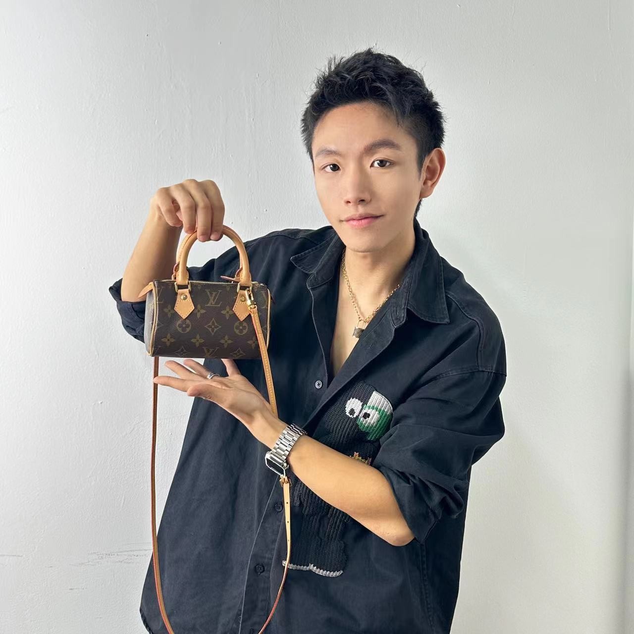 95新 LouisVuitton/路易威登 Speedy mini枕头包手提包（卡神）