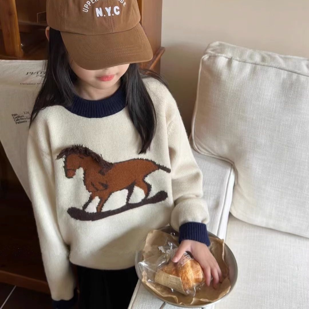 童装女童毛衣2023秋冬新款中大童韩版潮范洋气针织上衣网红时尚