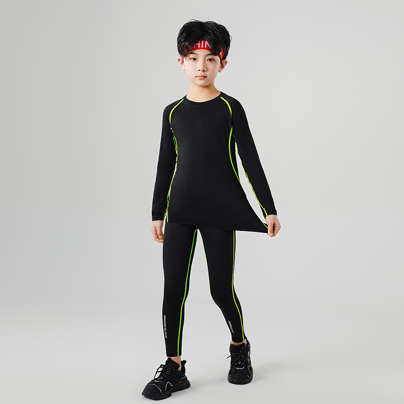 儿童紧身衣训练服男童速干衣运动高弹秋冬健身服篮球打底足球男孩