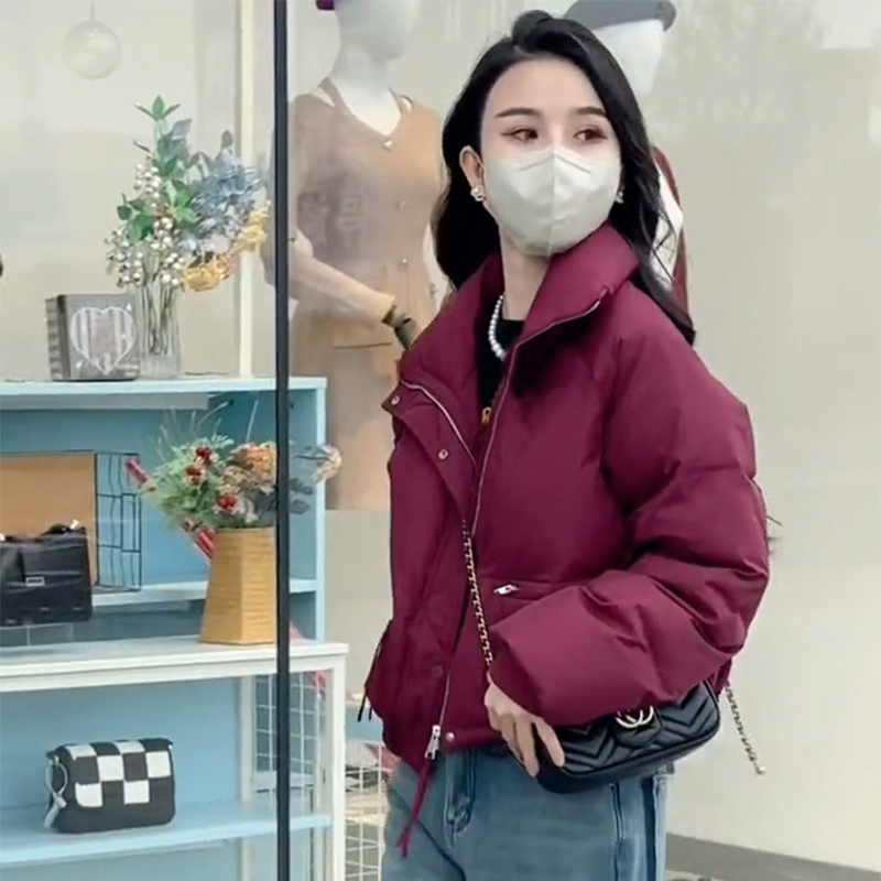 【608】2023秋冬短款棉服女韩版加绒加厚棉袄面包服冬装百搭外套