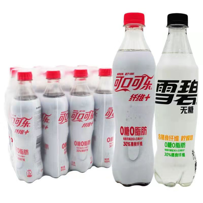 可口可乐 零卡纤维可乐 纤维加雪碧味汽水500ml*12瓶碳酸饮料
