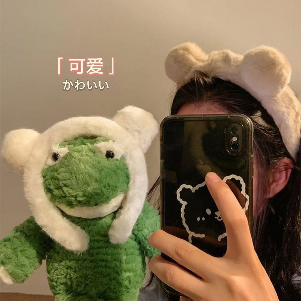 秋冬可爱毛绒小熊耳朵发箍女卡通碎发洗脸敷面膜专用发捆头箍头饰