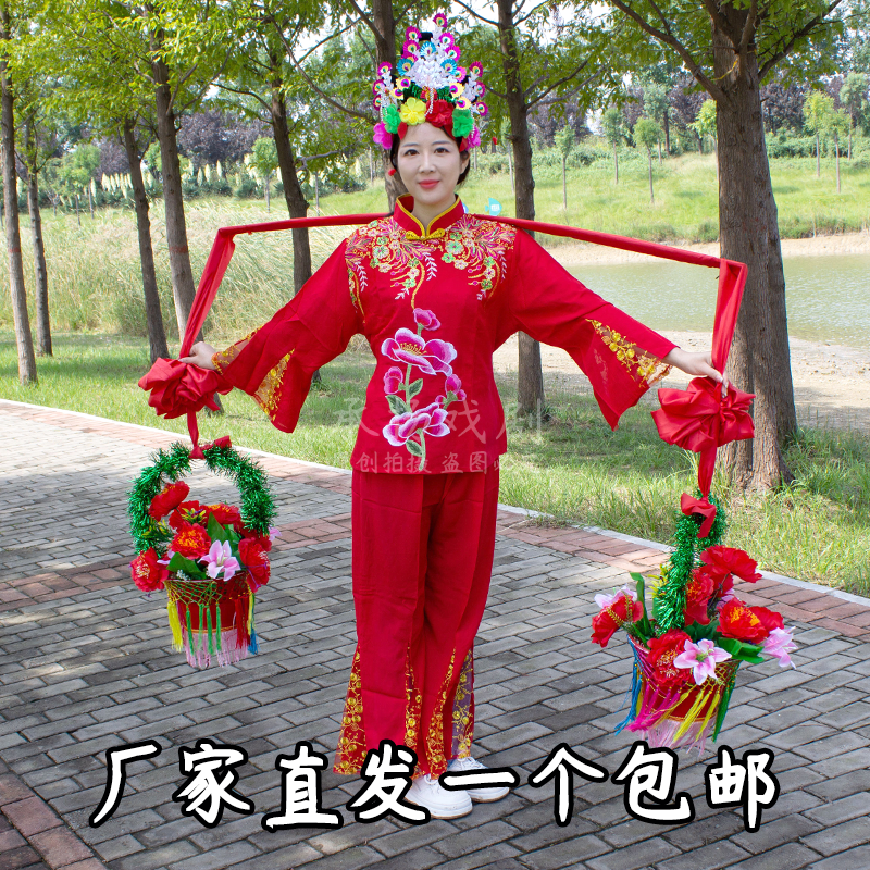 挑花篮道具戏曲剧舞台表演扁担婚喜庆送亲担提扭大秧歌跳舞蹈批发