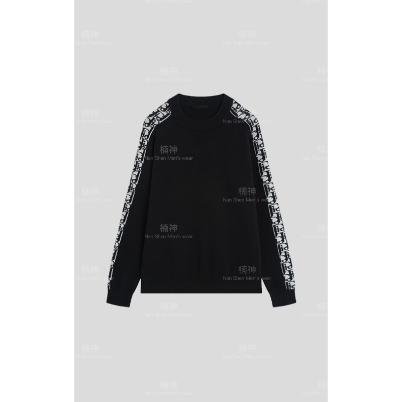 麒麟臂插肩立体字母提花男女同款套头毛衣时尚重工秋冬设计师潮流