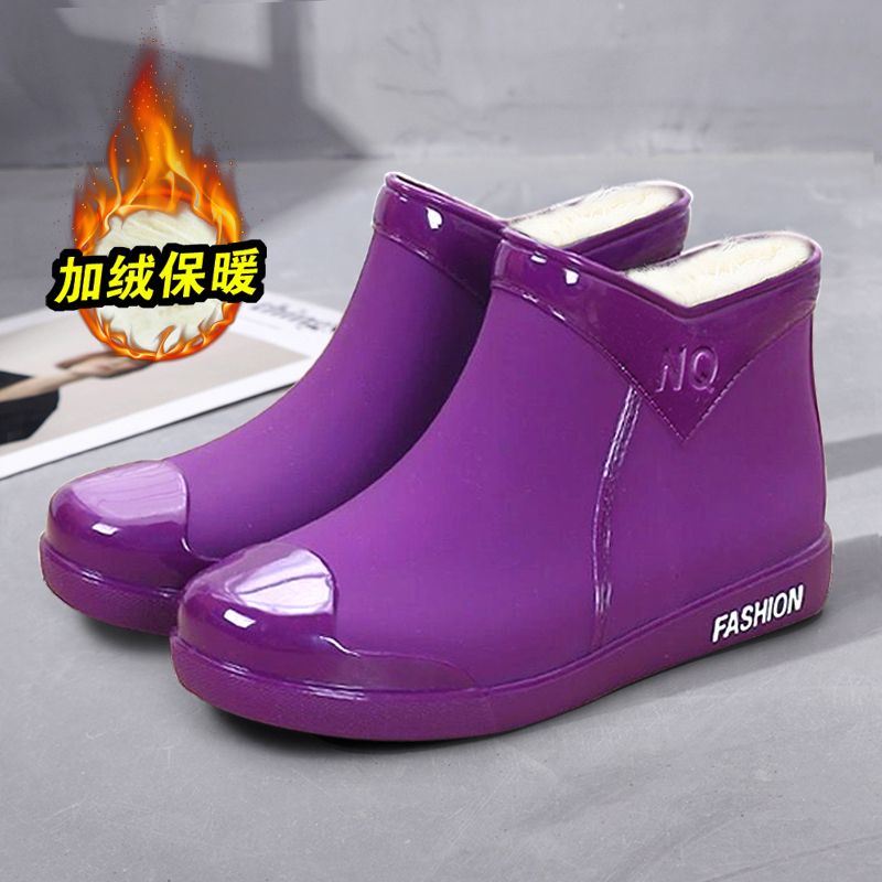 红蜻蜓牌雨鞋女短筒干活雨靴时尚款外穿胶鞋夏加绒保暖防水防滑