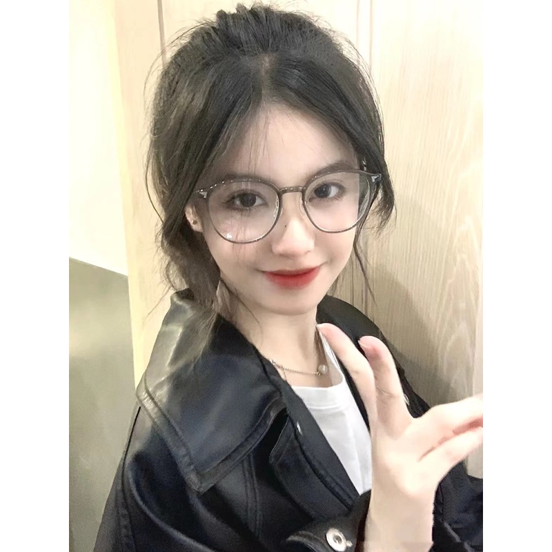 韩版冷茶色素颜神器眼镜框女潮超轻方圆脸眼镜近视可配度数显脸小